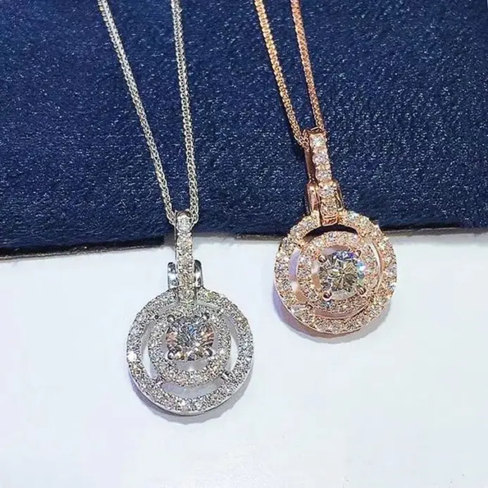 collar de circonita cúbica ostentosa para mujer, colgante en forma de círculo, Joyería Moderna para fiesta de boda, 2022 2