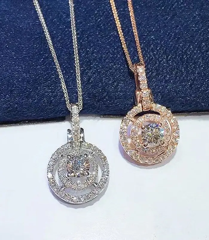 collar de circonita cúbica ostentosa para mujer, colgante en forma de círculo, Joyería Moderna para fiesta de boda, 2022 2