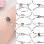 Pulseras de Plata de Ley 925 Originales con Dijes, Pulsera de Cadena de Serpiente con Cuentas de Corazón, Compatible con Dijes y Cuentas DIY para Mujer, Joyería Fina 1