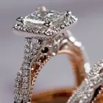 Conjunto de anillos de boda para novia, corte princesa de lujo, circonita cúbica, accesorios elegantes, joyería brillante para boda y hombre 12
