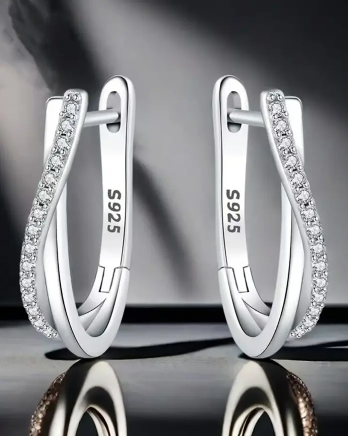 Pendientes de plata 925 con forma de estrella retorcida, joyería, pendientes de aro versátiles para mujer, joyería fina, regalos de fiesta de cumpleaños 1