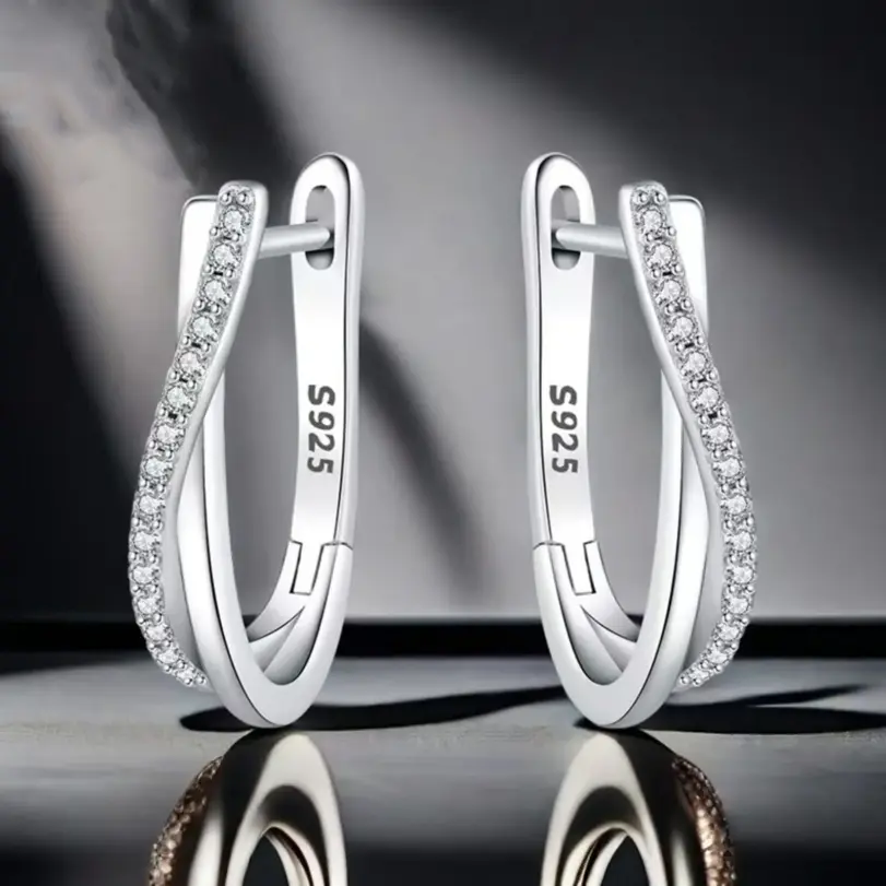 Pendientes de plata 925 con forma de estrella retorcida, joyería, pendientes de aro versátiles para mujer, joyería fina, regalos de fiesta de cumpleaños 1 Pendientes de plata 925 con forma de estrella retorcida, joyería, pendientes de aro versátiles para mujer, joyería fina, regalos de fiesta de cumpleaños 1