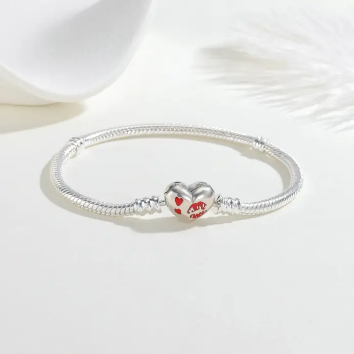 Nueva pulsera de plata de ley 925, pulsera de amor, abalorio Original, joyería con cuentas, fabricación de joyería DIY, regalo para mujer 2