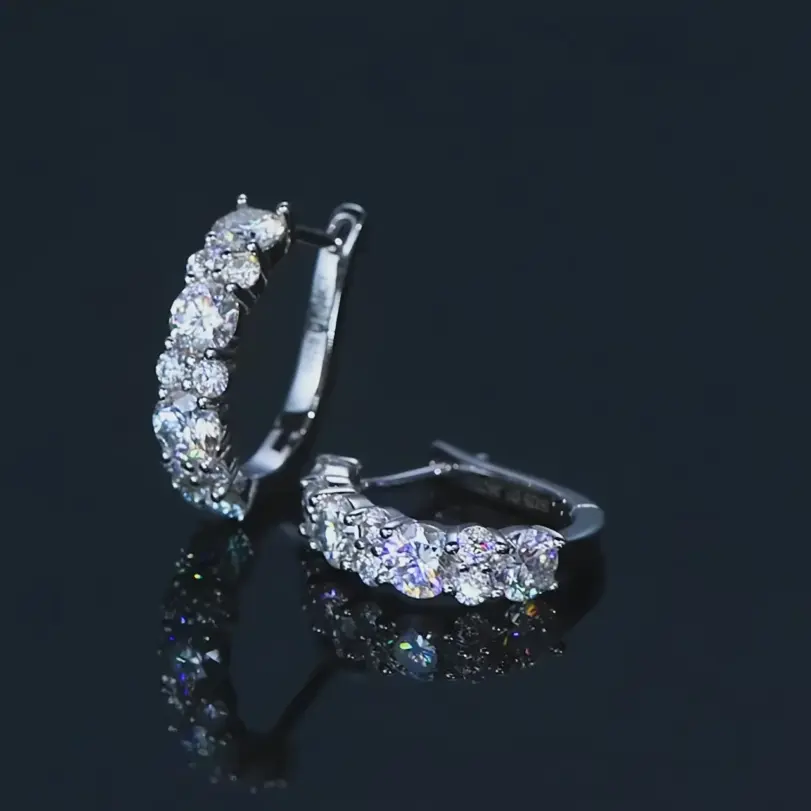 Pendientes de Plata de Ley 925 con Moissanita, Color D, 2.76 Quilates, Pendientes de Aro con Diamantes de Laboratorio, Joyería Fina Brillante para Bodas 4