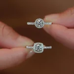 Anillo de moissanita 100% Real D VVS1, pluma de prueba de diamante de paso, tamaño ajustable, plata S925, certificado GRA, anillos de boda para mujer 3