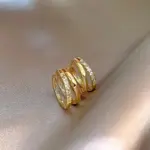 Pendientes de Aro Circulares de Acero Inoxidable Color Dorado para Mujer, Pendientes Simples de Doble Aro con Circonita Cúbica, Joyería para Perforación de Cartílago 20
