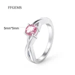 Anillo de plata con piedras preciosas de moissanita y amatista, anillo de zafiro azul, joyería de plata 925, anillos de Aguamarina para mujer, anillos de compromiso 6