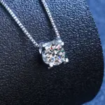 collar con colgante de moissanita auténtica para mujer, 1ct, 2ct, Plata de Ley S925 de alta calidad, joyería fina para fiesta de boda y novia 3