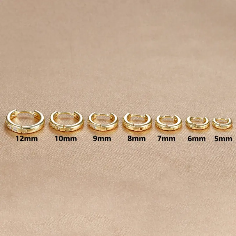 1 par de pendientes de aro minimalistas Huggie de acero inoxidable, pendientes de cartílago del trago de hélice fina de circonia de cristal pequeño, joyería Piercing 6