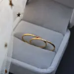 Anillo apilable de circonita pequeña pavimentada chapada en acero inoxidable, joyería fina de Color dorado 3