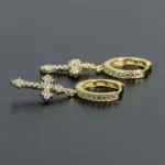 elegante flecha pendientes colgantes en forma de cruz para mujeres/hombres deslumbrante cristal Zirconia Hiphop fiesta mujer/hombre pendientes de moda 3