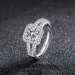 Nuevo Anillo de Plata de Ley 925 con circonita 5A brillante para mujer, joyería de boda, abalorio de compromiso, regalo de moda para fiesta, anillo de alta calidad 1