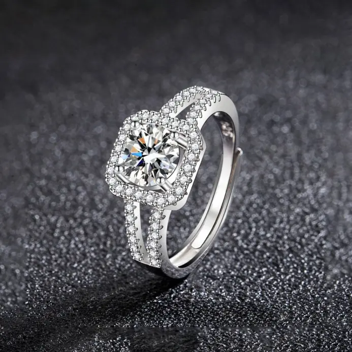 Nuevo Anillo de Plata de Ley 925 con circonita 5A brillante para mujer, joyería de boda, abalorio de compromiso, regalo de moda para fiesta, anillo de alta calidad 1