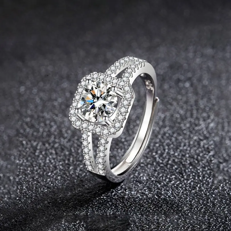 Nuevo Anillo de Plata de Ley 925 con circonita 5A brillante para mujer, joyería de boda, abalorio de compromiso, regalo de moda para fiesta, anillo de alta calidad 1