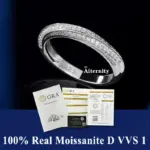 100% Pass Diamond Tester Pen Moissanite Anillo de cola única para mujer Banda de diamantes de boda a juego para mujer Anillo de plata de ley 925 11
