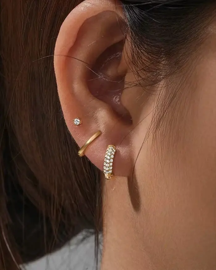 Conjunto de pendientes de aro de círculo redondo para mujer, aretes pequeños de acero inoxidable para Piercing de cartílago, joyería, 3 uds. 2