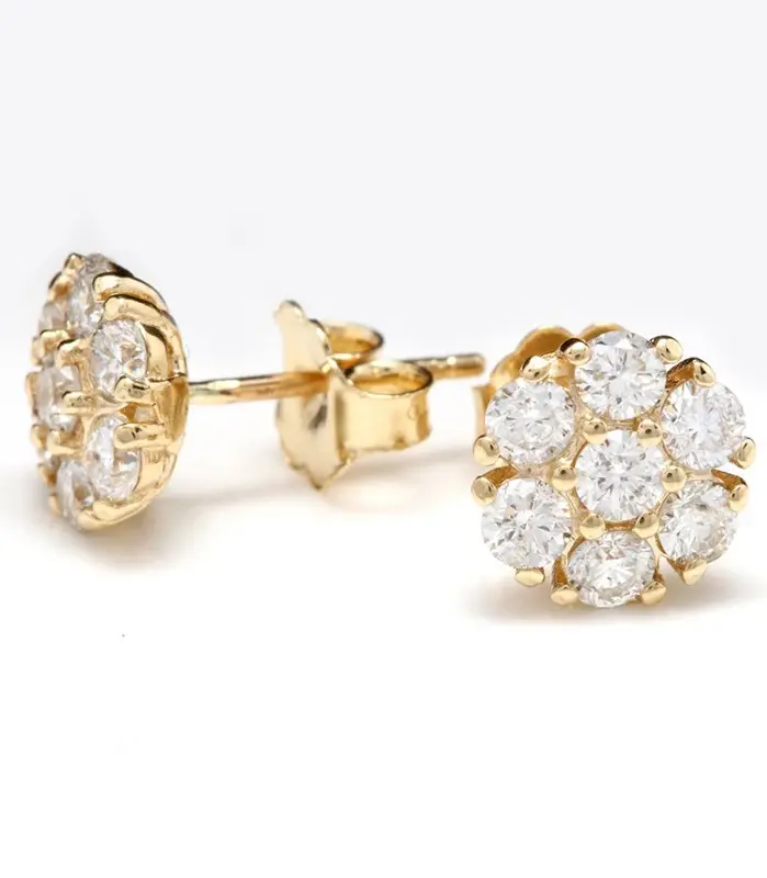 Pendientes de lujo de Color dorado brillante con circonita cúbica para mujer, pendientes pequeños y delicados para mujer, regalos, joyería clásica 1