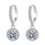 Nuevo 100% D VVS1 Pass Diamond Tester Pen Moissanite Stud 925 pendientes de plata esterlina para mujeres 2 certificados GRA Moissanite 6