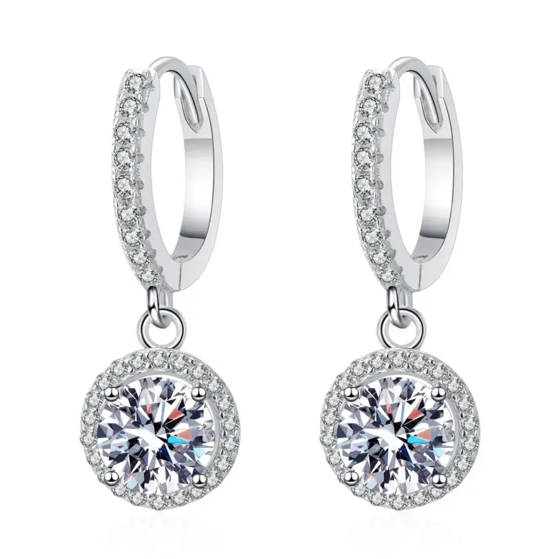 Nuevo 100% D VVS1 Pass Diamond Tester Pen Moissanite Stud 925 pendientes de plata esterlina para mujeres 2 certificados GRA Moissanite 6