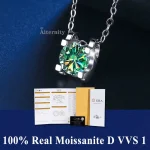 S925 sólida plata esterlina VVS1 D Color Moissanite collar cadena con certificado joyería fina para mujer joyería 4