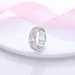 Anillos de circón en forma de corazón rosa para mujer, joyería de compromiso de boda romántica fina, anillos de Color plateado, primavera 925 3