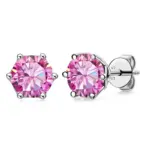 Pendientes de moissanita de Color Real de 1 CT D para mujer, joyería de boda brillante de Plata de Ley 925 de alta calidad 4