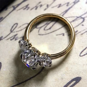 anillo de compromiso de circonia cúbica para mujer, sortija de boda, cristal brillante, diseño contraído, joyería caliente 1