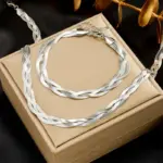 ollar de cadena de serpiente cruzada 3 en 1 para mujer y niña, pulseras de acero inoxidable 316L, conjunto de joyería impermeable a la moda, nuevo 3