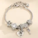 Pulsera de amor con cuentas de varios elementos para mujer, accesorios de joyería para la familia, regalo de vacaciones de fiesta de vestir diario, 1 unidad, 005 3
