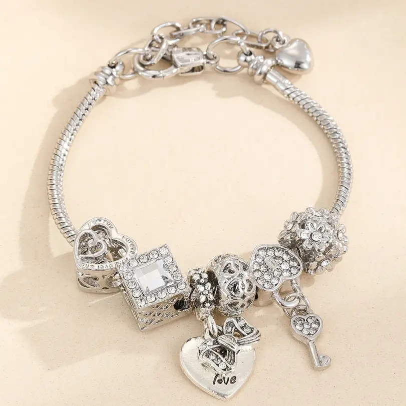 Pulsera de amor con cuentas de varios elementos para mujer, accesorios de joyería para la familia, regalo de vacaciones de fiesta de vestir diario, 1 unidad, 005 3