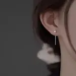 Nueva estrella coreana, alambre para oreja, borla, cadena de hilo, colgantes de estrella para escalar, pendientes colgantes rectos para mujer, joyería 4