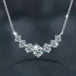 Collar de moissanita U-Smile D VVS1 para mujer, collares de lujo con Diamon de laboratorio brillante de Color D, Plata de Ley 925 con certificado 4