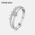 PERFANY-Anillo de moissanita de 0,1 quilates para mujer, conjunto de joyería de boda de lujo con diamantes de laboratorio de plata pura S925 1