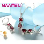 Juegos de joyas para mujer y niña, Plata de Ley 925 auténtica, cristal austriaco brillante, bonito collar con colgante de gato, pendiente Huggie 3