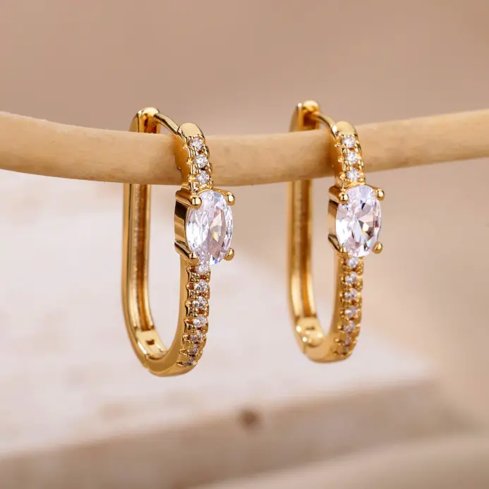 Pendiente redondo minimalista de circón para mujer, pendiente Irregular de acero inoxidable, joyería de moda para fiesta y boda, regalo, bisutería para mujer 2026 2