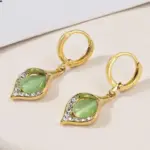 Pendientes de ojo de Ángel coreanos a la moda, pendientes de aro chapados en Color dorado con incrustaciones de diamantes de imitación y pétalos de tulipán, joyería de fiesta para mujer 4 Pendientes de ojo de Ángel coreanos a la moda, pendientes de aro chapados en Color dorado con incrustaciones de diamantes de imitación y pétalos de tulipán, joyería de fiesta para mujer 4