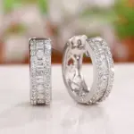 pendientes de aro para mujer con incrustaciones de circonita cúbica deslumbrante, diseño de círculo Simple, accesorios diarios para fiesta, joyería versátil de moda 1