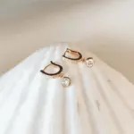 pendientes colgantes de disco simples para mujer, piedra CZ con incrustaciones, accesorios de moda para mujer, joyería versátil para uso diario para niñas 3