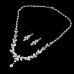 Emmaya-exquisitos conjuntos de joyas para mujer, accesorios de fiesta de boda, pendientes y collar de circonita cúbica, regalo 3