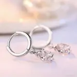 Pendientes de plata 925 con circonita para mujer, aretes simples de flor de ciruelo, aros y pendientes elegantes, regalo, 2 uds. 6