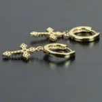 elegante flecha pendientes colgantes en forma de cruz para mujeres/hombres deslumbrante cristal Zirconia Hiphop fiesta mujer/hombre pendientes de moda 4