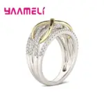Anillo de amor infinito, Plata de Ley 925, Color brillante, circonita cúbica, lazo, letra 8, joyería de promesa de eternidad para mujer y novia 3