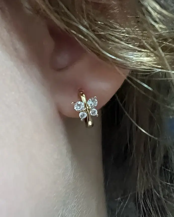 Pendientes de acero inoxidable para mujer, aretes de aro de mariposa de Color dorado a la moda, joyería de lujo para niñas 2026 2