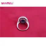 Auténtica Plata de Ley 925 chapada en plata para mujer, conjuntos de joyería de compromiso de boda, collar de cristal de circón ovalado de princesa, anillo y pendientes 18