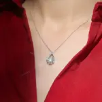 collar con colgante en forma de gota para mujer, joyería de compromiso femenina con circonita brillante, accesorios de estilo ahuecado para boda 3
