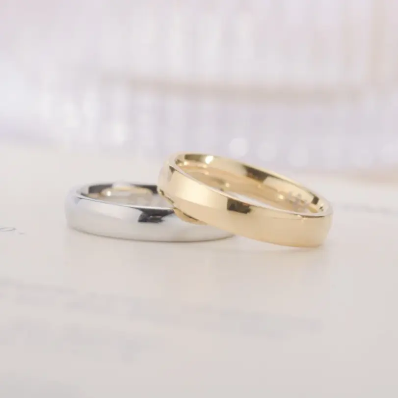 Anillo chapado en oro Color moda mujer Simple pareja anillo de boda joyería de compromiso regalo 4