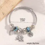 1 pulsera de aleación con colgante de árbol de la vida, elefante, corazón de melocotón, estilo familiar, para viajes al aire libre, banquete, fiesta, regalo de Festival 6