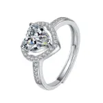 Anillo de Plata de Ley 925 con corazón de circón 5A para mujer y hombre, joyería de boda, abalorio de compromiso, regalo de moda para fiesta, anillo de alta calidad 6