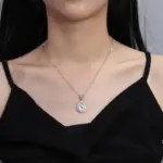 Nuevo collar de plata de ley 925, colgante exquisito de moissanita de 3 quilates para mujer, joyería de boda Noble a la moda, regalos de fiesta 5