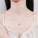 collar con colgante de moissanita para mujer, de Plata de Ley 925, de alta calidad, para boda, fiesta, regalo de joyería fina 6